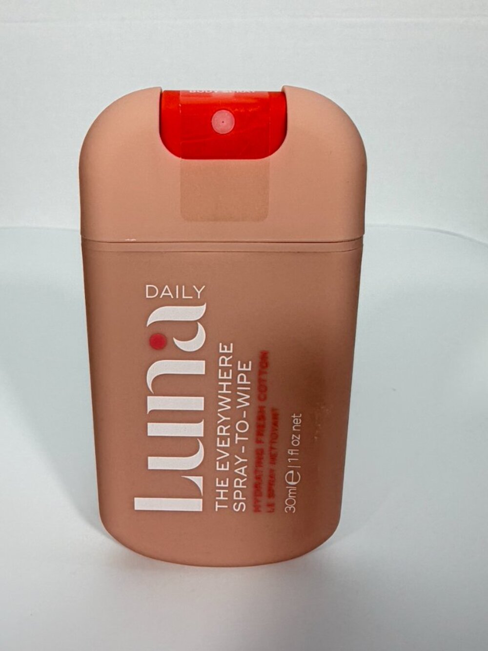 Luna Daily Everywhere Spray-to-Wipe Fresh Cotton 1 oz NEW Sealed Travel